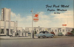 Fort Peck Motel, Mobile Service Station Poplar, MT Postcard Postcard Postcard