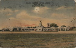 Indian Village Motor Lodge Cheyenne, WY Postcard Postcard Postcard