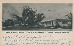 Triple E Apartments, 110 N.E. 5th Avenue Delray Beach, FL Postcard Postcard Postcard