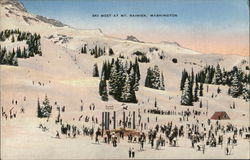 Ski meet at Mt Rainier, Washington Mount Rainier National Park Postcard Postcard Postcard