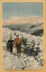 November Skiing on Cannon Mountain Postcard