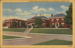 High School, Grade School and Auditorium Postcard