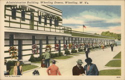 Administration Building at Wheeling Downs West Virginia Postcard Postcard Postcard