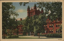 Main Building, James Milikin University Decatur, IL Postcard Postcard Postcard