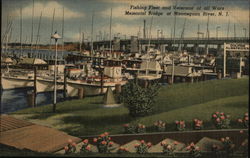 Fishing Fleet and Veterans' of all Wars Memorial Bridge, Manasquan River Postcard