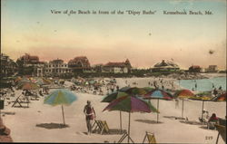 View of the Beach in Front of the "Dipsy Baths" Postcard