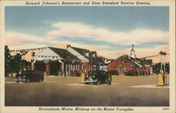 Howard Johnson's and Esso Station Postcard