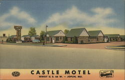 CASTLE MOTEL HIWAY U.S. 66 W. - JOPLIN, MO. Postcard