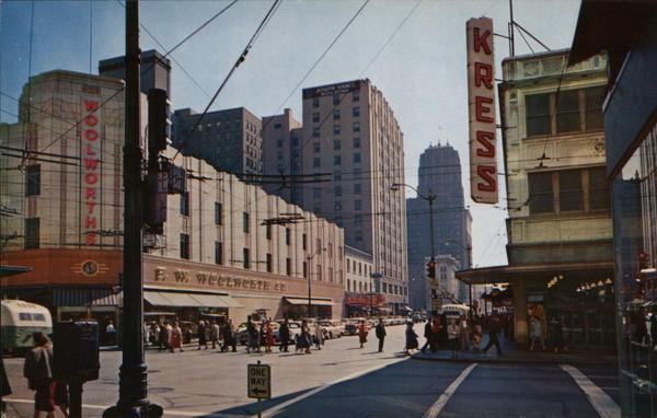 South Along Third Avenue at Pike Street Seattle Washington