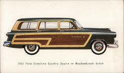 1952 Ford Crestline Country Squire in Meadowbrook Green Postcard