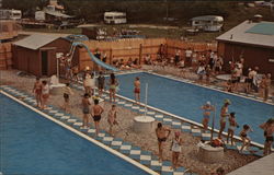View of Swimming Pools at Lone Oak Campsites, Rt. 44 East Canaan, CT Postcard Postcard 