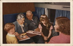 Playing Games on United Mainliner Aircraft Postcard Postcard Postcard