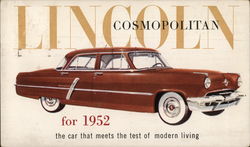 Lincoln Cosmopolitan for 1952 Postcard