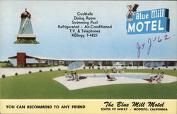 Blue Mill Motel Modesto, CA Postcard Postcard Postcard
