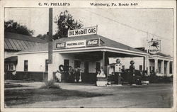 C.W. Phillip's Service Station Wattsburg, PA Postcard Postcard Postcard