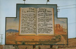 Sign With the Story of the Mojave River-Bed Trail Barstow, CA Postcard Postcard Postcard