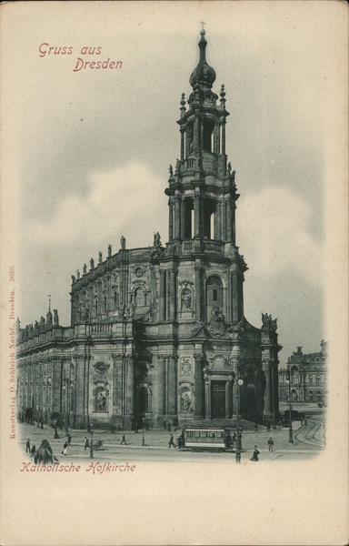Gruss aus Dresden Katholische Hofkirche Germany