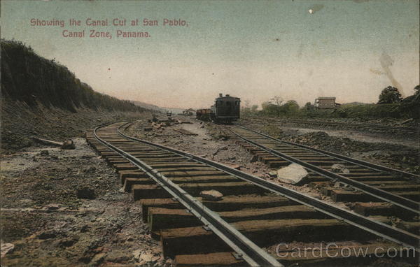 Showing the Canal cut at San Pablo Canal Zone, Panama
