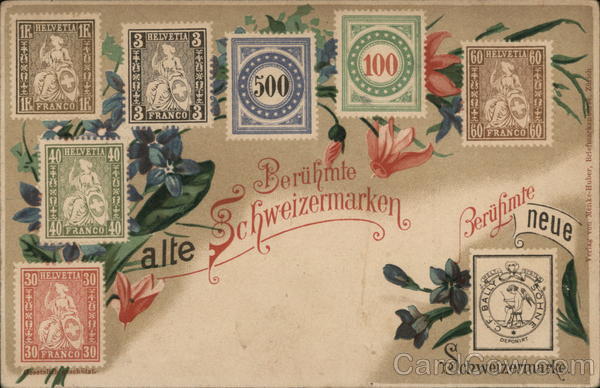 Famous Swiss stamps Switzerland