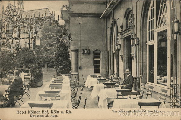 Hotel Kolner Hof Koln a Rh., terrasse mit Blick auf den Dom Dormagen Germany
