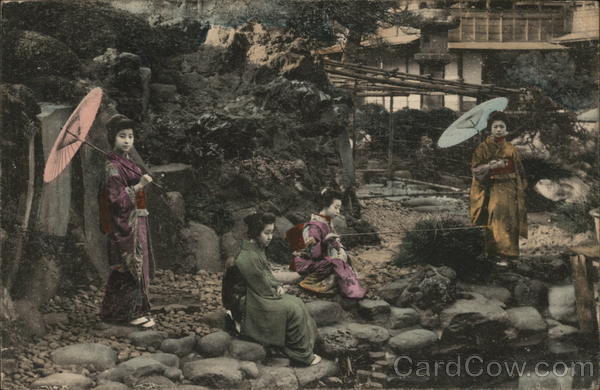 Japanese women with parasols