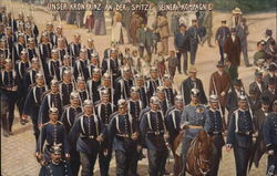 Unser kronprinz an der spitze seiner Kompagnie Postcard