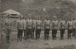 Soldiers in uniform Postcard