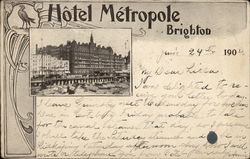 Metropole Hotel Brighton, United Kingdom Sussex Postcard Postcard Postcard