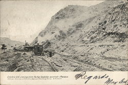 Culebra cut, showing where the big landslide occured - Panama Postcard