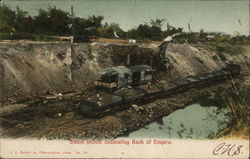 Steam Shovel excavating Back of Empire. Panama Postcard Postcard Postcard