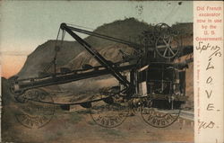 Old French excavator now in use by the U.S Government Postcard