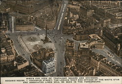 Bird's eyeview of Trafalgar Square and environs. Postcard