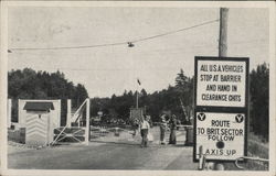British-Russian Checkpoint on Zonal Border Postcard