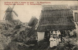 Maize farm and Wind-mill - S.Miguel, Azores Postcard