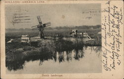Holland - America Line, Dutch Landscape Postcard