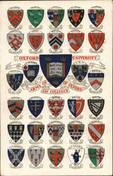 Oxford University - Arms of the Colleges of Oxford Postcard