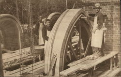 Men Working at Buckfast Abbey Postcard