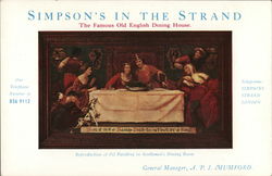 Simpson's in the strand, The famous old english dining house Postcard