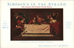 Simpson's in the strand, The famous old english dining house London, England Postcard Postcard Postcard