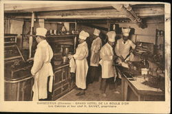 Barbezieux (Charente) - Grand Hotel de la Boule d'Or - The kitchens and the Chef H. Saivet, owner Postcard