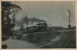 View of a moving train Postcard