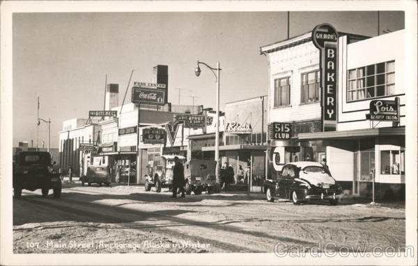 Main Street in Winter Anchorage Alaska