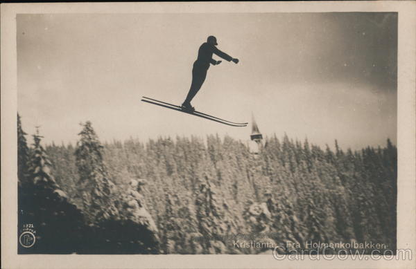 Ski Jumper, Fra. Holmenkolbakken Kristiania Norway