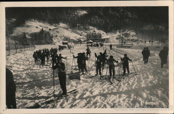 Skiers on Snow Zermatt Switzerland