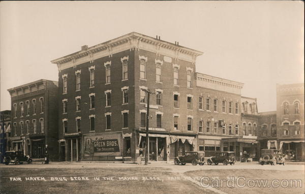 Fair Haven Drug Store in the Mahar Block Vermont