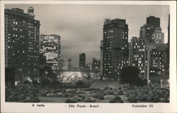 City at Night São Paulo, Brazil Postcard Postcard Postcard