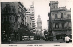 Avenida 18 de Julio Montevideo, Uruguay Postcard Postcard Postcard