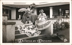 Polleras en Panama Postcard