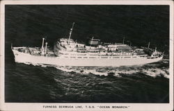 Furness Bermuda Line, TSS "Ocean Monarch" Steamers Postcard Postcard Postcard