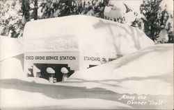 Cisco Grove Service Station Buried in Snow on Donner's Pass California Postcard Postcard Postcard